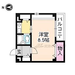 カーサデルナ 1Kの間取図画像