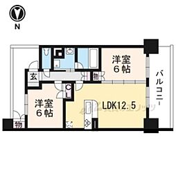 イーグルコート御所南衣棚別邸 2LDKの間取図画像