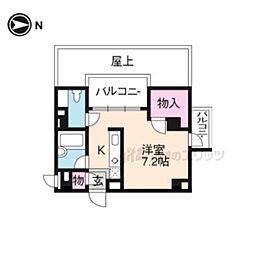 パインフィールド御池 ワンルームの間取図画像