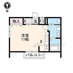 K.H御所前 ワンルームの間取図画像