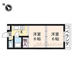 サンチェリーたかだ 2Kの間取図画像