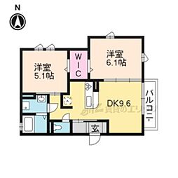 メゾン・ド・光 2LDKの間取図画像