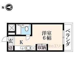 カーサ・ドマーニ ワンルームの間取図画像