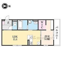 J'fort京都山科 1LDKの間取図画像