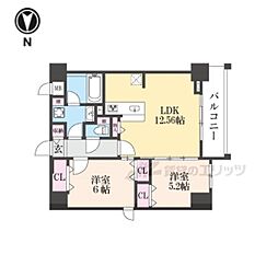 Viento京都駅 2LDKの間取図画像