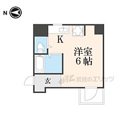 リエス東堀川 1Kの間取図画像
