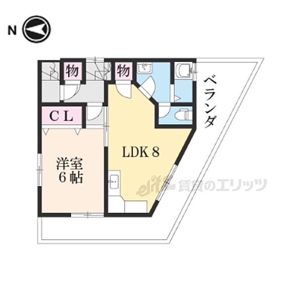 サンハイツ石田 E-2｜京都府京都市伏見区石田森東町(賃貸マンション1LDK・2階・41.02㎡)の写真 その2