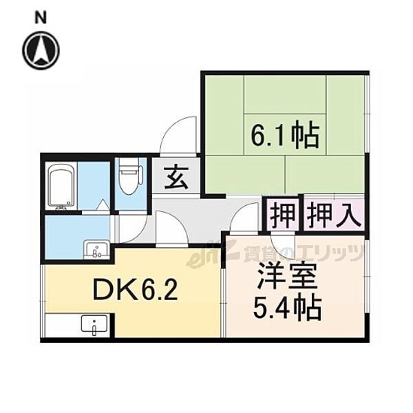 滋賀県彦根市高宮町(賃貸アパート2DK・1階・42.67㎡)の写真 その2