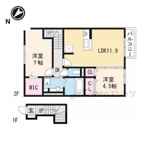 コンフォルタＡ棟 206｜滋賀県近江八幡市加茂町(賃貸アパート2LDK・2階・63.21㎡)の写真 その2