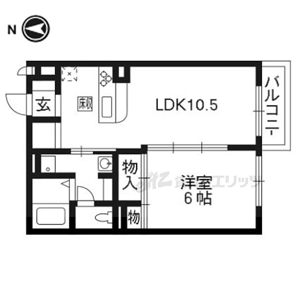 インテグラル　フラッツ 102｜京都府京都市山科区東野片下リ町(賃貸アパート1LDK・1階・40.07㎡)の写真 その2