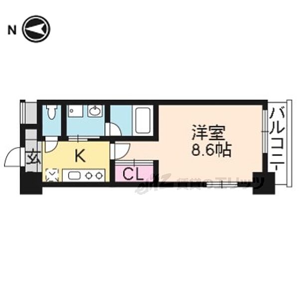 京都府京都市山科区御陵中内町(賃貸マンション1K・6階・28.80㎡)の写真 その2