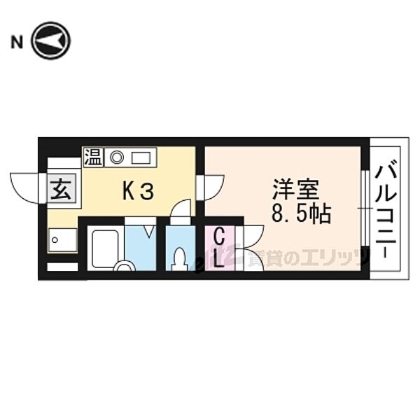 カーサ・ソラッツオ弐番館 508｜滋賀県草津市矢橋町(賃貸マンション1K・5階・24.30㎡)の写真 その2