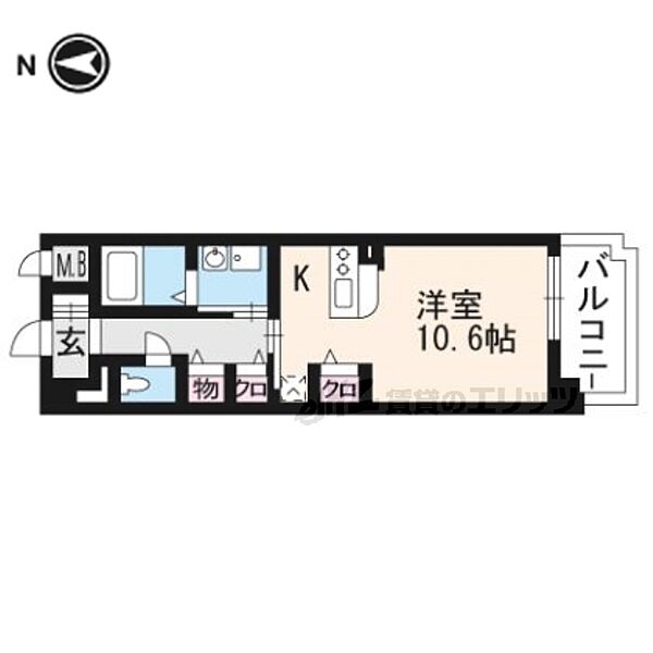 モンティセリ 302｜京都府京都市山科区竹鼻西ノ口町(賃貸マンション1K・3階・30.96㎡)の写真 その2