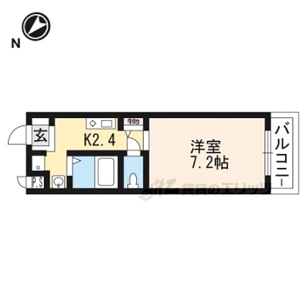 Ｉ．Ｏ．Ｒビル 410｜滋賀県草津市野路１丁目(賃貸マンション1K・4階・22.91㎡)の写真 その2