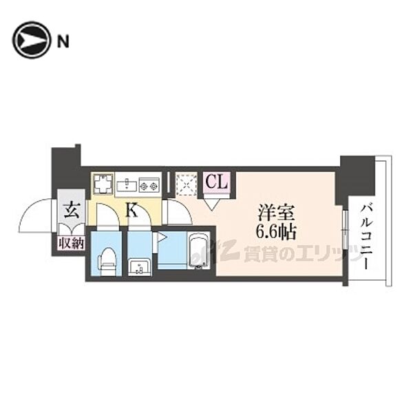 京都府京都市南区東九条西岩本町(賃貸マンション1K・8階・21.74㎡)の写真 その2