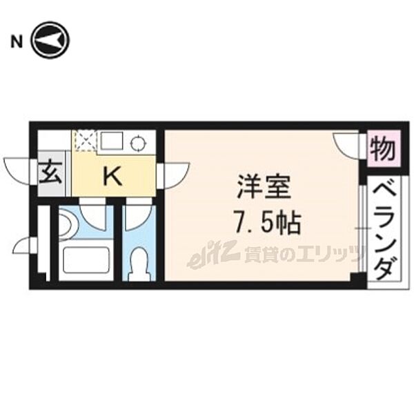 メゾン・ド・カルム 202｜京都府京都市山科区勧修寺風呂尻町(賃貸マンション1K・2階・20.56㎡)の写真 その2