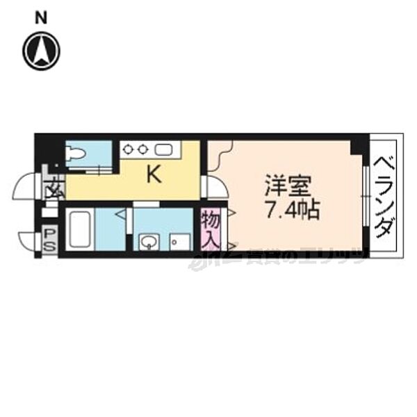 プラリア竹田 308｜京都府京都市伏見区竹田中内畑町(賃貸マンション1K・3階・24.91㎡)の写真 その2