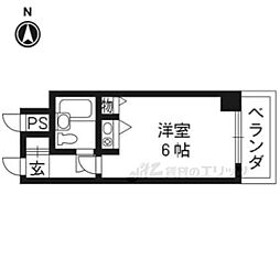 スペリオン伏見 1Kの間取図画像