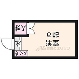 福ノ川ハイツ 1階1Kの間取り