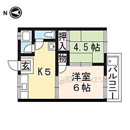 メゾン芝 2階2DKの間取り