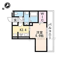 Ｃｏｚｙ Ｃｏｔｅ　上鳥羽 3階1Kの間取り