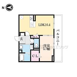 京都地下鉄東西線 東野駅 徒歩19分の賃貸アパート 3階1LDKの間取り