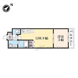 メゾン・ド・ブランシェ山科駅前 2階1LDKの間取り