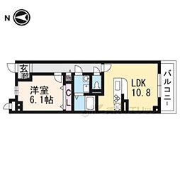 京都市営烏丸線 竹田駅 徒歩15分の賃貸マンション 7階1LDKの間取り