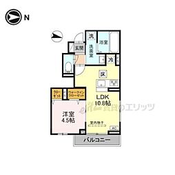 京阪本線 鳥羽街道駅 徒歩5分の賃貸アパート 1階1LDKの間取り