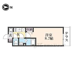 (仮称)グランデコート御陵天徳町 1階1Kの間取り