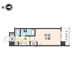 ソルテラス京都JUJO華 3階1Kの間取り