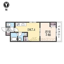 シルス藤森 4階1DKの間取り