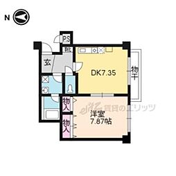 プラネシア星の子山科駅前 3階1DKの間取り