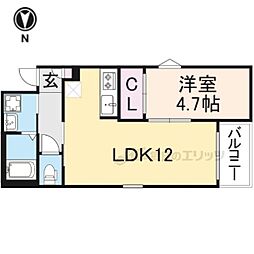 Ｒ−ｓｍａｒｔ椥辻 3階1LDKの間取り