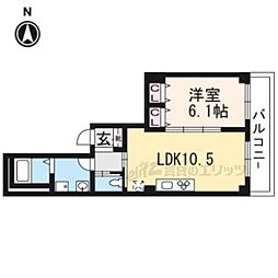 タカロクエデン 5階1LDKの間取り