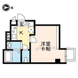 アクアフロント梅小路 1階1Kの間取り