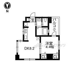 JR東海道・山陽本線 京都駅 徒歩5分の賃貸マンション 7階1LDKの間取り