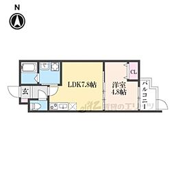 （仮称）LEI椥辻勧修 3階1LDKの間取り
