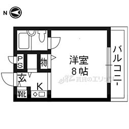 みささぎプチハイツ 1Kの間取図画像