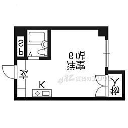 アメニティー聖護院 ワンルームの間取図画像