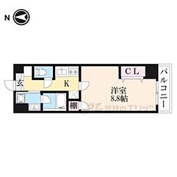 HillsKyotoHigashi 1Kの間取図画像