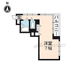 クリーンリビング・四条大宮 ワンルームの間取図画像