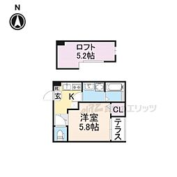 クレインリーベン藤森 1Kの間取図画像