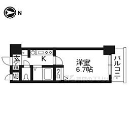 エステムコート京都駅前KOTO 1Kの間取図画像