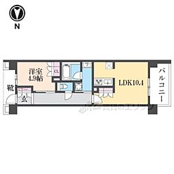 京都市山科区四ノ宮神田町マンション 1LDKの間取図画像