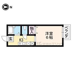 ニー・ロッソ 1Kの間取図画像