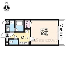 コンフォールドミールK 1Kの間取図画像