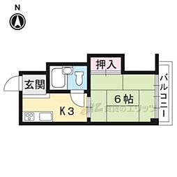 甲の辻マンション 1Kの間取図画像