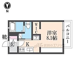 フレグランス桃山 1Kの間取図画像