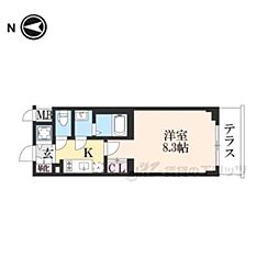 ソルテラス京都東寺HOMARE 1Kの間取図画像